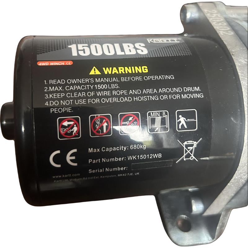 1500 lbs 12v Electric Winch Steel Wire