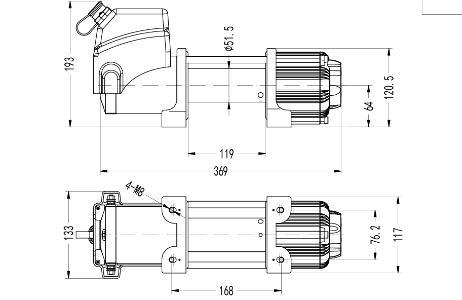 4500 lbs Electric Winch with steel wire