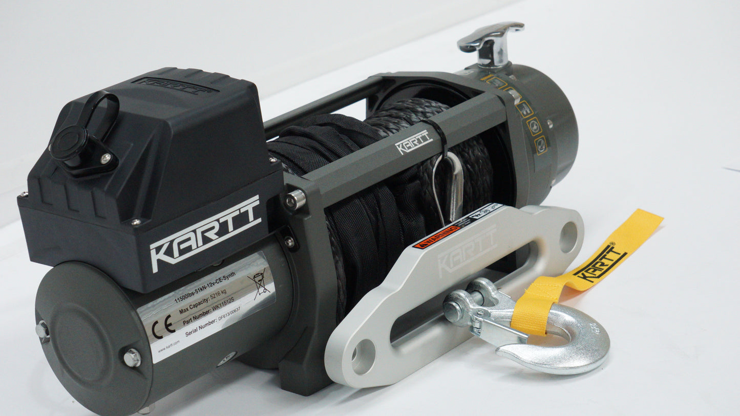 11500 lbs 12v Electric Winch Synthetic Rope