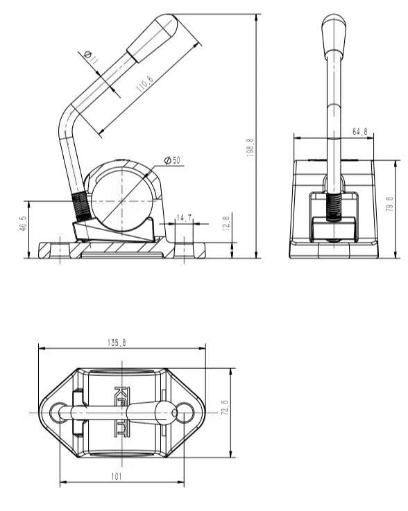 Cast Clamp for Smooth or Ribbed Anti Slip Ultimate Caravan Jockey Wheel
