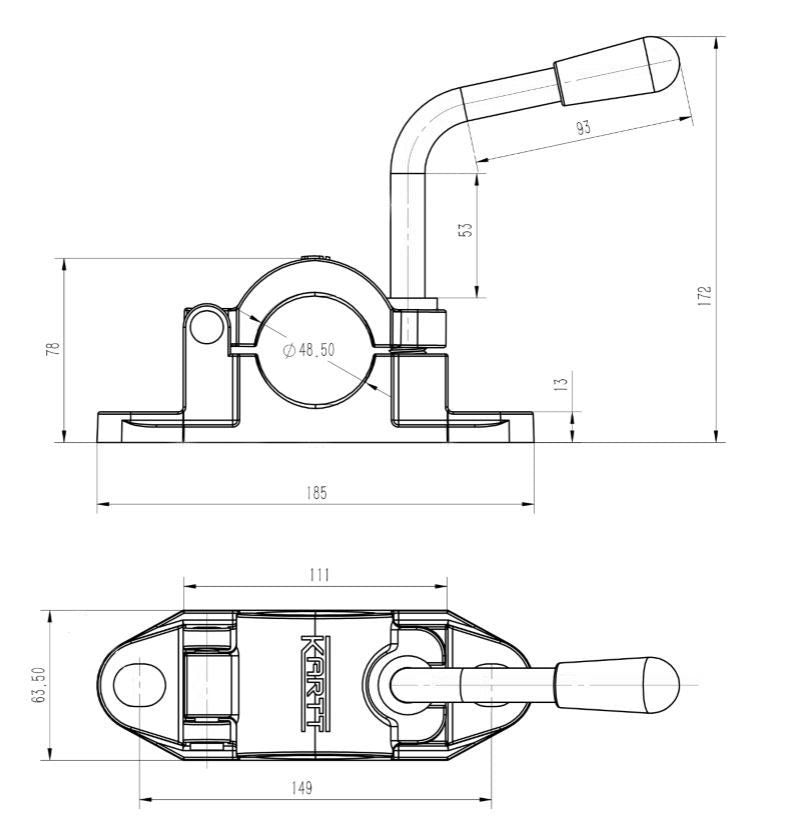 KARTT Swing Clamp for Anti Slip Jockey Wheel