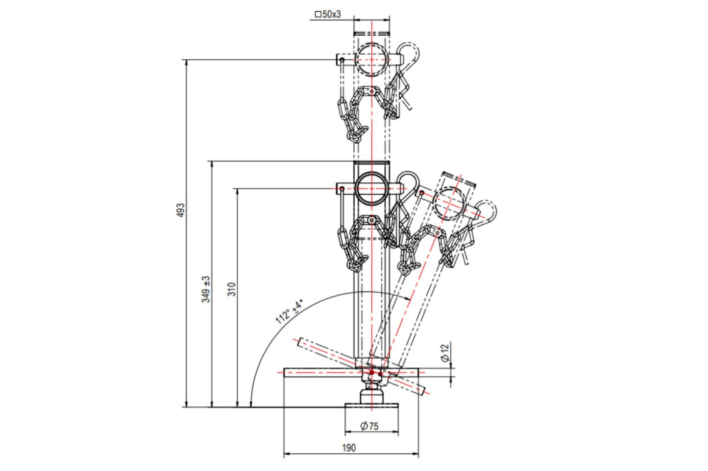 Prop stand Telescopic Swivel Foot