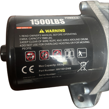 1500 lbs 12v Electric Winch Steel Wire
