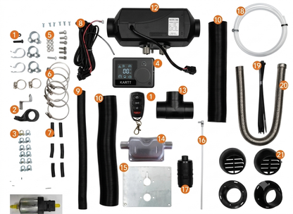 KARTT ABM Sleep Easy Diesel Heater 5kW, Comprehensive installation kit including Smart Controller and FOB