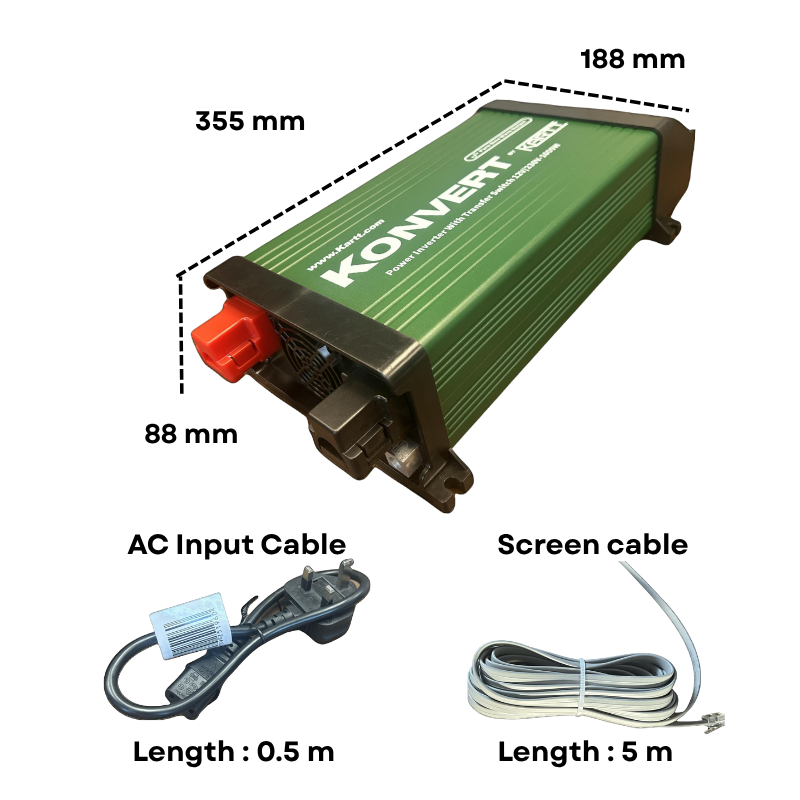 Konvert by KARTT - 1kW Inverter with removable screen