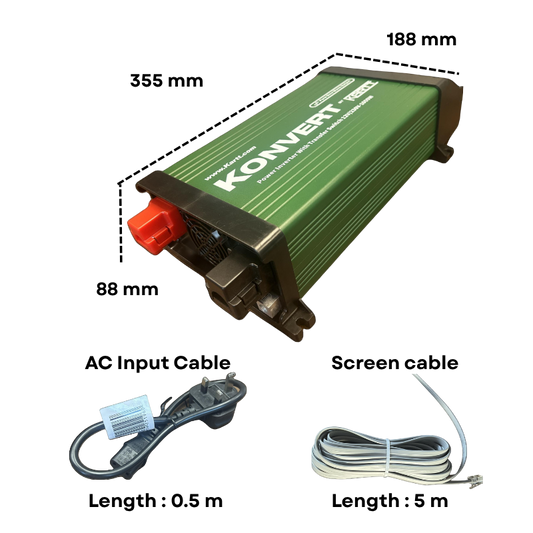 Konvert by KARTT - 1kW Inverter with removable screen
