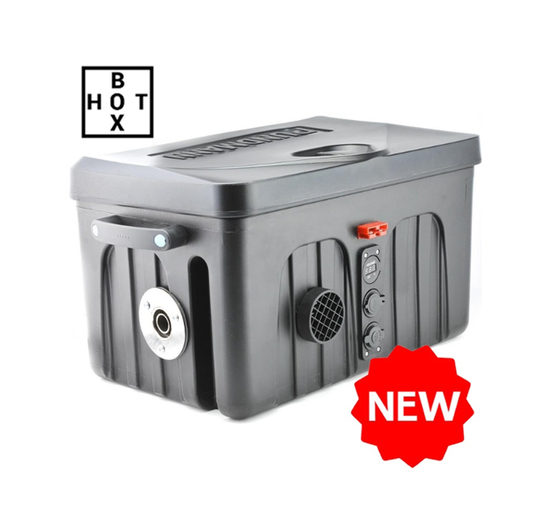 Portable Space Diesel Heater – HOT BOX Complete with + Lithium LiFePO4 30Ah 12V Battery + Hose Kit + 10 Ah Charger